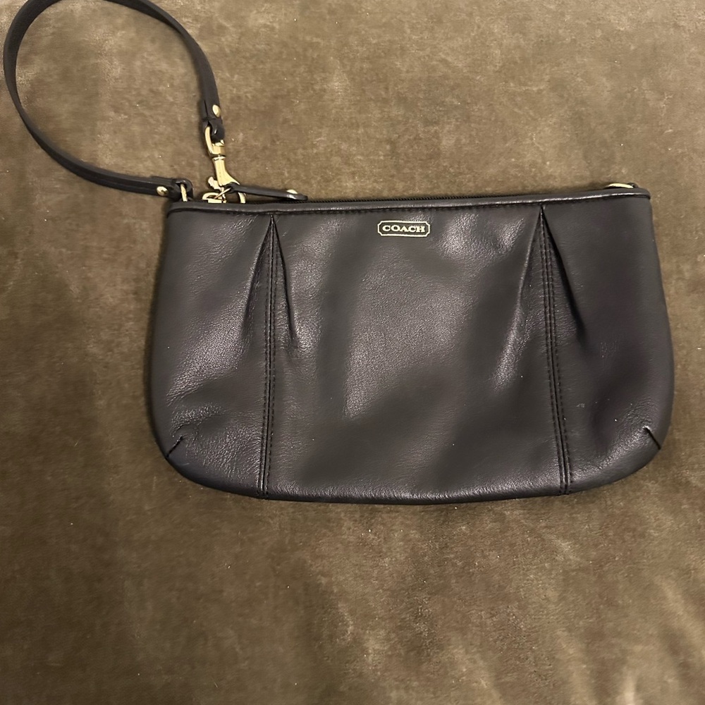 Coach Black Leather Wristlet